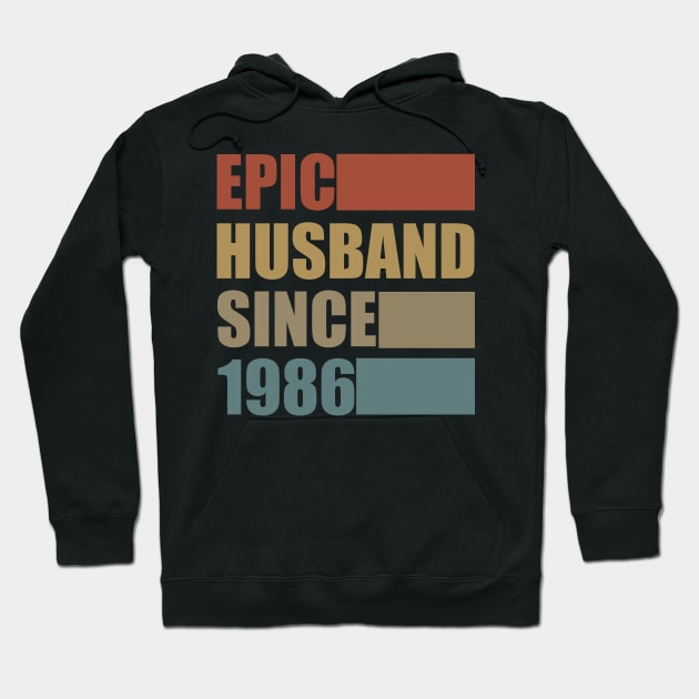 Vintage Epic Husband Since 1986 Hoodie by Bunzaji